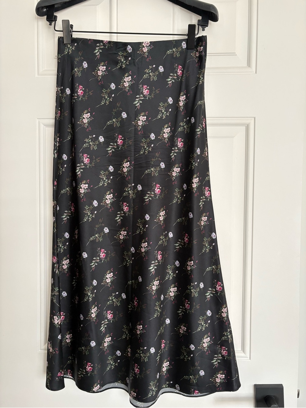 Cami NYC Black Maxi Skirt with Pink & White Floral Print